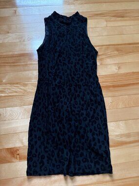 ASTR velvet mini dress, XS, black leopard
